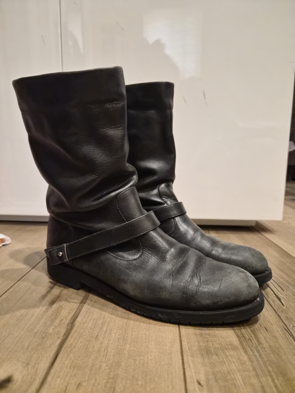 Jil Sander Black Moto Leather Boots